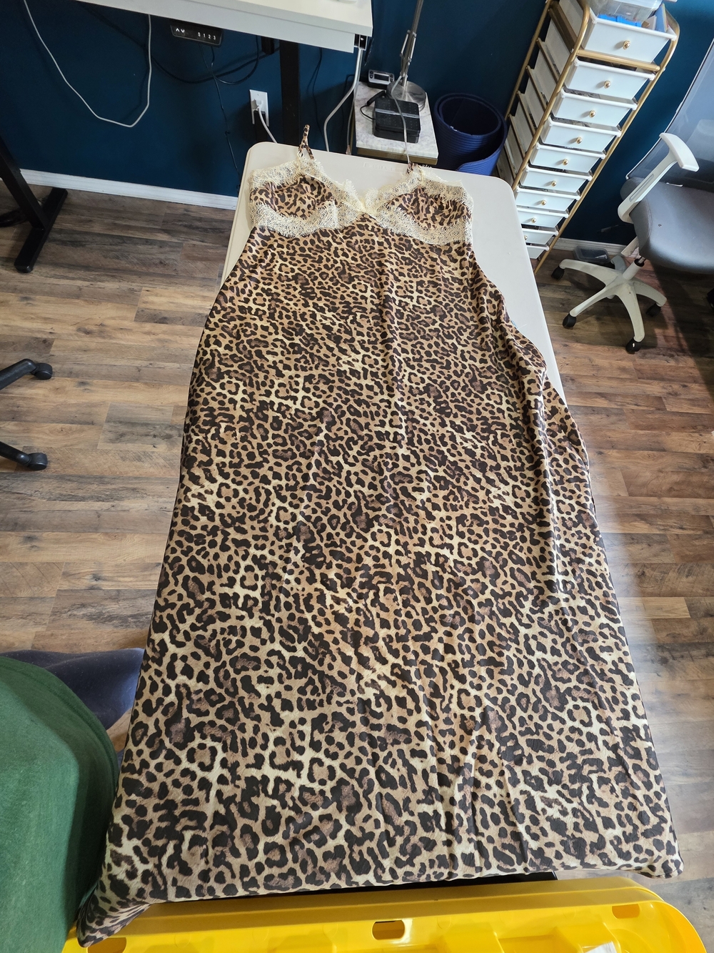 Loft Leopard Print Lace-Trim Slip Dress - Brown